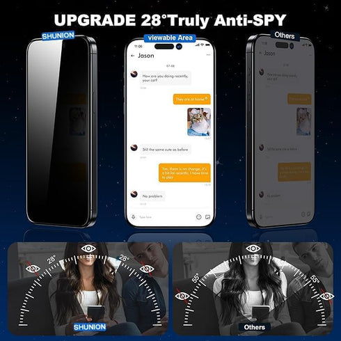 iPhone 15 Pro Max Privacy Screen Protector Tempered Glass with Camera Lens Protector Screen Saver Vidrio Templado Protector de Pantalla iPhone 15 ...