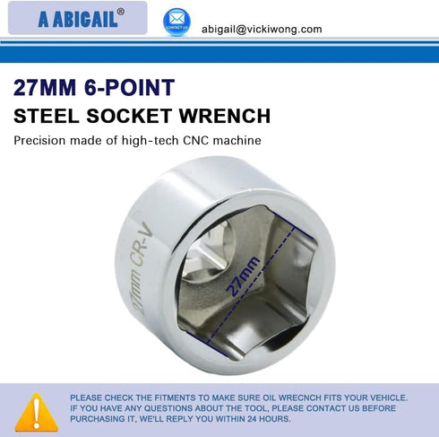 A ABIGAIL 24mm Heavy Duty Oil Filter Wrench for BMW, Chevy, Dodge, Chrysler, Jeep and other vehicles...