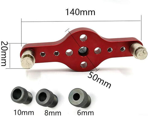 Dowel Jig - Straight Hole Drilling Positioner Self-Centering 6 8 10mm Drill Bit Kit Wooden Dowels Adjustable Woodworking Locator Tool...