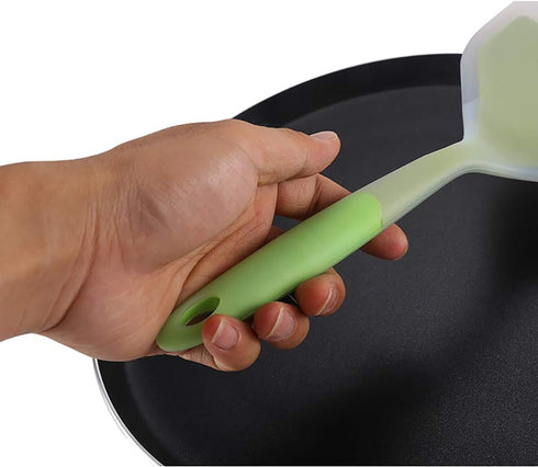 Omelette Spatula 10-Inch Silicone Pancakes Shovel Durable Heat-resistant Wide Spatula Turner Nonstick Fried Shovel for Eggs Crepes Brownies Fish P...