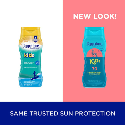 Coppertone Kids Sunscreen Lotion SPF 70, Water Resistant Sunscreen for Kids, 8 Fl Oz Bottle...