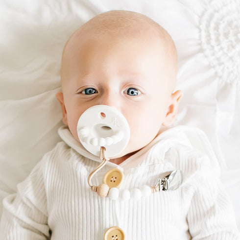 Ryan & Rose Cutie PAT Pacifier Teether (Flat, White)...