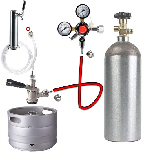 Draft Beer Line with Hexnut - Vinyl Hose ID 3/16 inch OD 7/16 inch Length 5ft, with Hexnut Assembly, Free Two Clamps, Prefect Connect Beer Tap Tow...