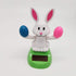 Solar Powered Toy Shaking Head Rabbit Statue Shaking Head Dancing Toy Rabbit Bunny Figurines for Car Dash Board Decorations - White...