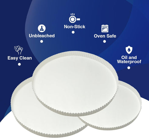 Round Disposable Non-Stick Air Fryer Parchment Paper for 12 Inch Pizza Maker - Oil Resistant, Waterproof Baking Paper (20 COUNT)...