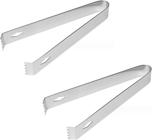2 Pack Small Tongs Stainless Steel 6 Inch Tongs Restaurant Grade Serving Tongs for Cooking Food Salad Bartending Silver...