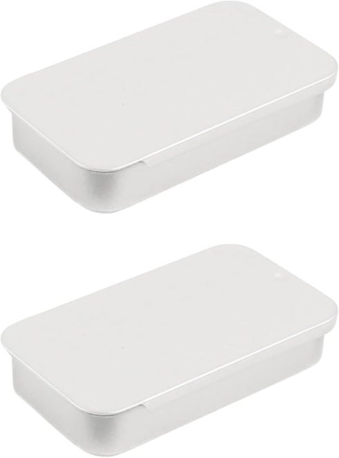 Vagocom 2Pcs Empty Push and Pull Storage Boxes,2.36x1.34x0.43inch / 60x34x11mm Small Metal Box with Lid for Storing Crafts, Sewing Supplies and Ot...