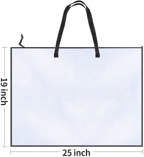 Opret 19x25 inch Art Portfolio Bags, Artwork Storage Case with Handle and Zipper Vinly Mesh Folder Organizers for Bulletin Boards, Scrapbooks, Kee...