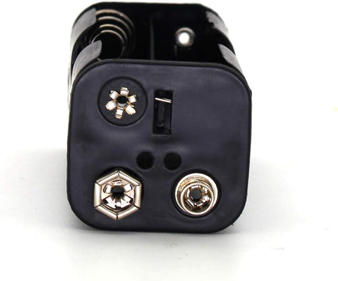 OLIREXD Two Layers 4 X 1.5V (6V) AA Battery Holder Case with 9V I Type Standard Snap Clip Connector Plastic Housing Batteries Cover Leads Wire (3 ...