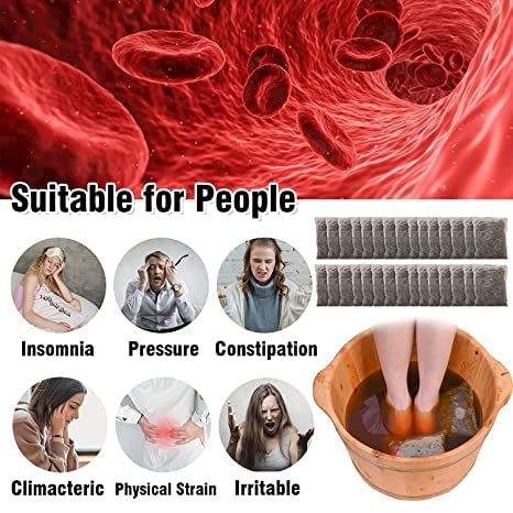 20 Pcs Herbal Detox&Shaping Cleansing Foot Soak Beads, Medicine Foot Bath Bag, Natural Herbal Foot Massage Beads, Herbal Foot Massage Beads (black...