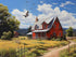 DVWIVGY 5D Diamond Painting Kits by Number for Adults Red Barn Farm House Diamond Art Full Round Drill Crystal Rhinestone Embroidery Craft Kits fo...