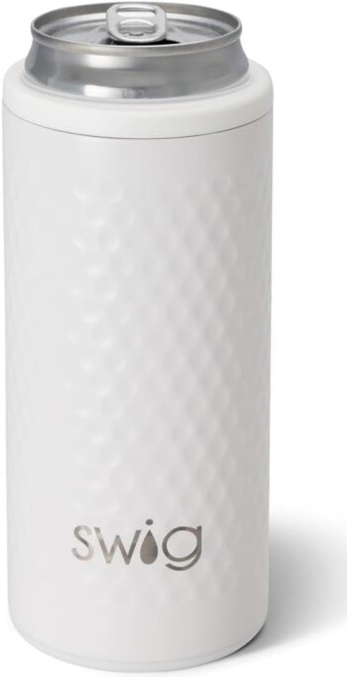 Swig Life Skinny Can Cooler, 12oz Insulated Slim Can Holder, Stainless Steel Cooler, Covers for Tall Beer Bottles, Beach Accessories for Women (Go...