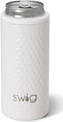 Swig Life Skinny Can Cooler, 12oz Insulated Slim Can Holder, Stainless Steel Cooler, Covers for Tall Beer Bottles, Beach Accessories for Women (Go...