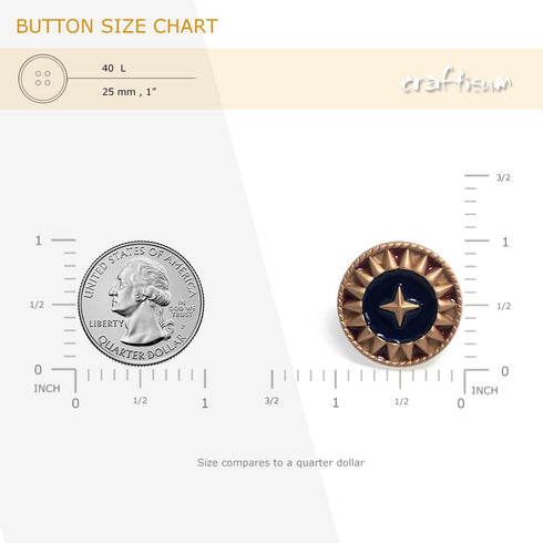 20 pcs Color Contrast Golden Star Enamel Layer Sewing Metal Shank Buttons for Coats -25mm -1"...