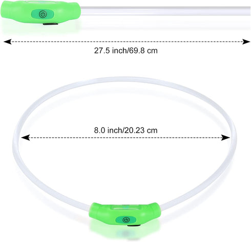 LED Dog Collar, Rechargeable Light Up Dog Collars,IP67 Waterproof Dog Lights for Night Walking?Adjustable, Reusable Safety Necklace for Small Medi...