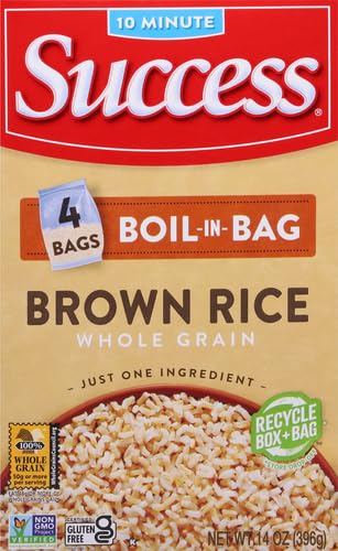 Success Boil-in-Bag Rice, Brown Rice, Quick and Easy Rice Meals, 14-Ounce Box...