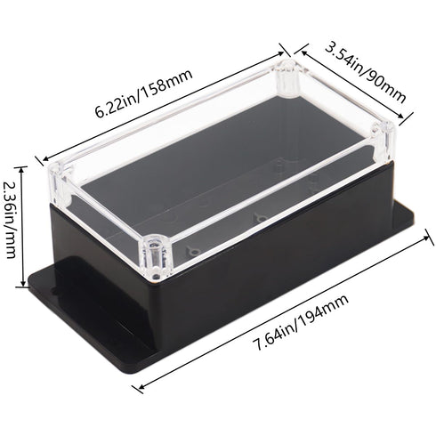 Junction Box IP65 Waterproof ABS Plastic Electrical Project Case Power Junction Boxes, Clear Cover Project Box with Fixed Ear 6.22x3.54x2.36 inch ...