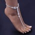 2Pcs Diamond Foot Chain Barefoot Sandals Anklet with Toe Ring Rhinestone CZ Crystal Ankle Bracelet Ankle Chain Summer Beach Wedding Foot Jewelry D...