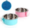 Love Dream Crate Dog Cat Bowls, Removable Stainless Steel Hanging Pet Cage Bowls Kennel, Food Water Feeder with Bolt for Puppy Rabbits Birds 2 Pac...