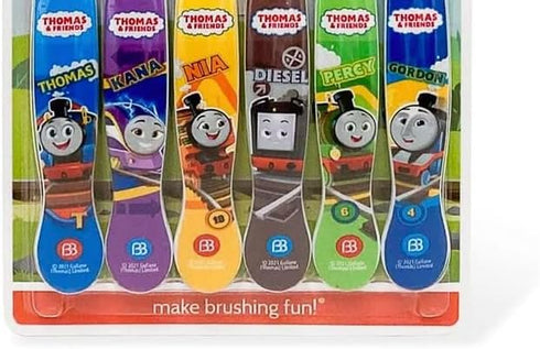 Brush Buddies Thomas & Friends Toothbrush for Kids, Kids Toothbrushes, Toddler Toothbrush Ages 2-4, Soft Bristles for Kids, 6PK...