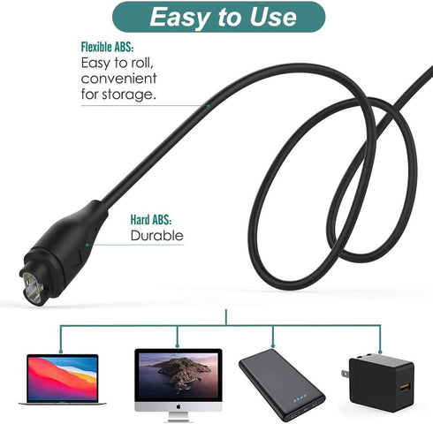 E ECSEM Compatible with Garmin Forerunner 45 Charger, Replacement Charging Cable Cord for Garmin Forerunner 45, Forerunner 45s Smart Watch,Black (...