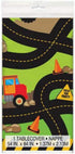 Multicolored Construction Party Rectangular Plastic Table Cover, 54" x 84" (1 Count) - Perfect for Kids' Birthdays & Building-Themed Bash...