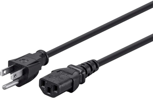 Monoprice 3ft 16AWG Power Cord Cable w/ 3 Conductor PC Power Connector Socket (C13/5-15P) - Black...