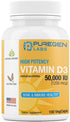 Puregen Labs Vitamin D3 50,000 IU (1250 mcg) 100 Weeks Supply for Healthy Muscle Function, and Immune Support, Non-GMO, Gluten Free 100 Vegetable ...