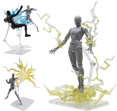 Action Figure Stand, 2PCS Assembly Action Figure Display Holder Base Doll Model Support Stand Compatible with HG RG SD SHF Gundam 1/144 Toy (Trans...