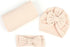 Newborn Swaddle Blanket Headband Hat Set Baby Girl Print Receiving Blanket New Born Hospital Outfit Infant Shower Gift 0-3 Months (Waffle -Beige)...