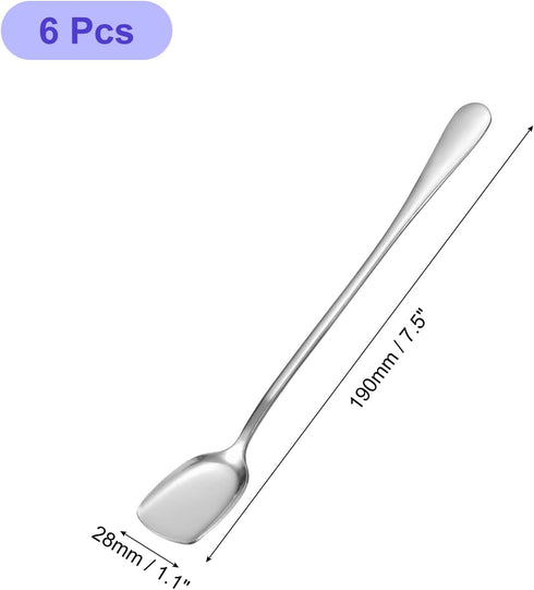 uxcell Set of 6 Stainless Steel Ice Cream Spoons, 7.5-Inch Yogurt Spoons Dessert Spoons Shovel Cake Spoons for Home, Kitchen, Restaurant, Silver...