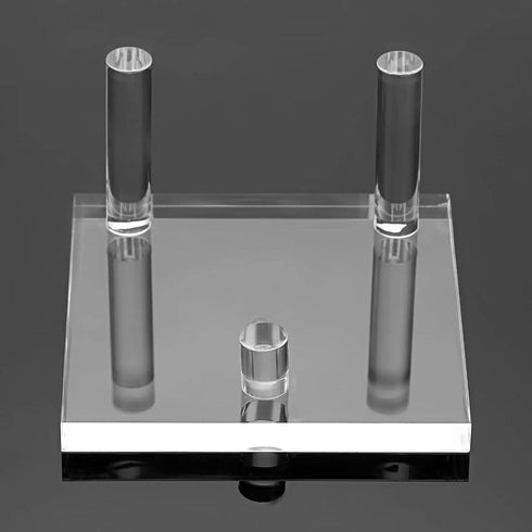 4PCS Rock Display Stand,Mini Acrylic Easel Stands Three-Peg Square Acrylic Display Stands Small Collectibles Easel for Crystal ,Rocks, Minerals Sl...