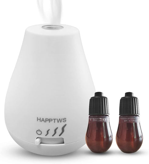 Essential Oil Diffuser - Waterless Diffuser 3 Timer Settings Battery Powered for Bedroom Yoga Room Toilet Pet Room White...