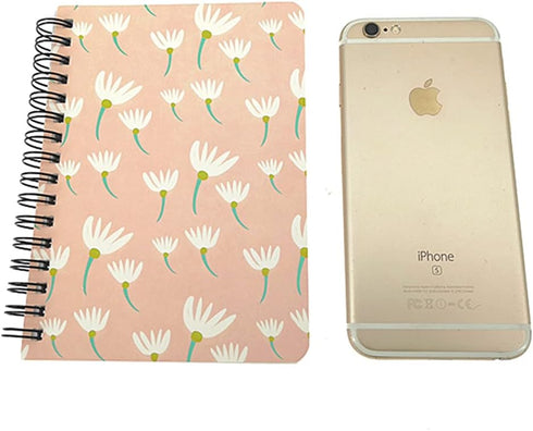 ALIMITOPIA 4 Pack Small Spiral Notepad Journal,Wirebound Ruled Sketch Book Notebook Diary Memo Planner,A6 Size(5.7X4.1) & 80 sheets (Flower B)...