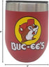 Buc-ees 10 oz Wine Stainless Steel Red Tumbler Vacuum Double Wall Insulation Lid...