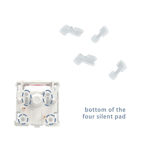 GATERON 0° Silent Silver Keyboard Switches, Dual-rail Fully Silent Silver 3 Layer 5 pin Linear DIY RGB Mechanical Keyboard Switch Silent (10PCS)...