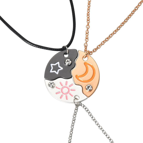 Best Friends BFF Necklaces for 3 Friendship Besties Gifts for Best Friend Anniversary Birthday Gifts for Women Soul Sisters Graduation Gift for Fr...