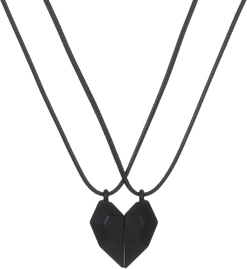 Two Souls One Heart Pendant Necklaces for Men's and Women's Couple Wishing Stone Creative Magnet Couples Necklace Fashion Simple Heart Wishing Sto...