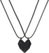 Two Souls One Heart Pendant Necklaces for Men's and Women's Couple Wishing Stone Creative Magnet Couples Necklace Fashion Simple Heart Wishing Sto...