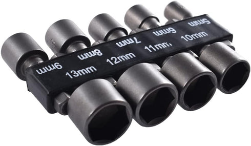 9pcs Power Nuts Driver Drill Bit Tool,SAE and Metric,1/4" Hex Head Drill Bit Set Screwdriver Socket Set,Nut Driver Set,Set Metric Socket Wrench Sc...