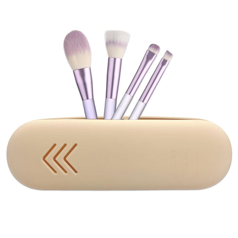 Silicone Makeup Brush Holder, Large Capacity Makeup Brush Bag, Portable Travel Cosmetic Brush Bag for Travel and Daily, Upgraded version (Striped ...