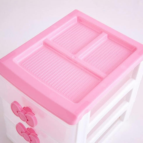New Lovely Cosmetic Case Storage Cabinet Box Room Desktop Makeup Organizer With Two-tier Desk Receiving Drawers...