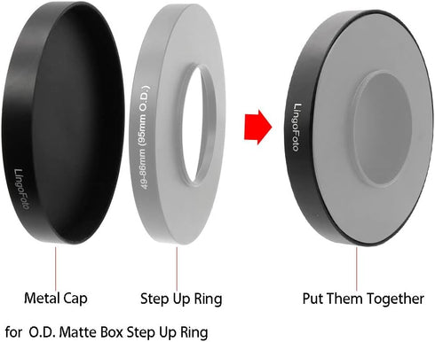 Metal Cap for 95mm/85mm /80mm O.D. Matte Box Step Up Ring, Camera Metal Lens Cap Lens Protection Cover for LingoFoto 86mm/82mm/77mmStep Up Ring (8...