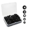 100 Pcs Black Flat Rubber Washers Assortment Kit, 16/18/20/25/30mm Heavy Duty Rubber Washers Rubber Grommet Vibration Damping Pads for Shower Head...