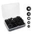 100 Pcs Black Flat Rubber Washers Assortment Kit, 16/18/20/25/30mm Heavy Duty Rubber Washers Rubber Grommet Vibration Damping Pads for Shower Head...