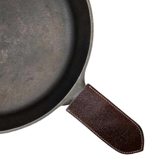 Leather Cast Iron Hot Handle Cover, Skillet Panhandle Grips, Frying Pan, Heat Protection, Kitchen Essentials,Panhandle, Potholder, Slides On/Off E...