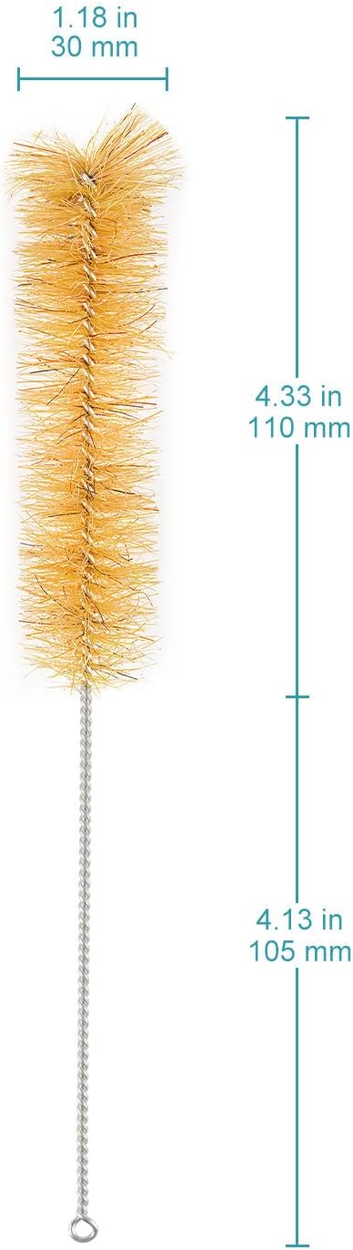 stonylab 10 Pack Tube Brushes, Bristle Test Tube Bottle Wash Cleaning Brushes with Radial Tufted End for Laboratory, Size M...