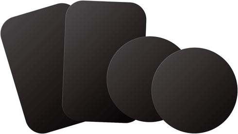 WixGear Mount Metal Plate with Adhesive for Magnetic Cradle-Less Mount - X4 Pack 2 Rectangle and 2 Round (Compatible with Magnetic mounts) (Black)...