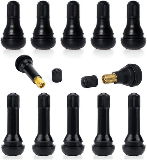 Tire Tyre Valve Stem 12 Pcs Car Tire Valve Stem TR412 TR414 Cap Rubber for Tubeless Rim Holes on Standard Vehicle Tires...