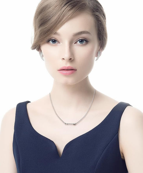 925 Sterling Silver Classic Love Polished Sideways Arrow Horizontal Womens Pendant Necklace...